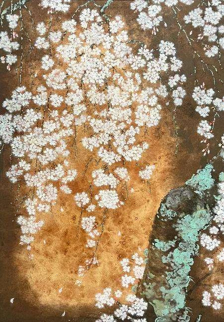 『風と土と醍醐の桜』の部分。桜と幹に重なる祈りの時間